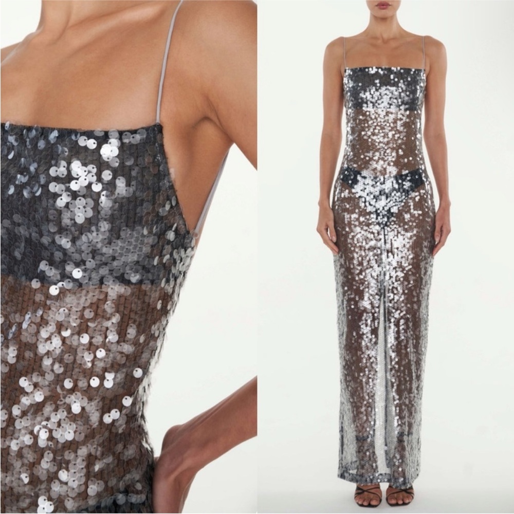 Rat & Boa Metallic Sequin Sheer Dress - Picture 4 of 10